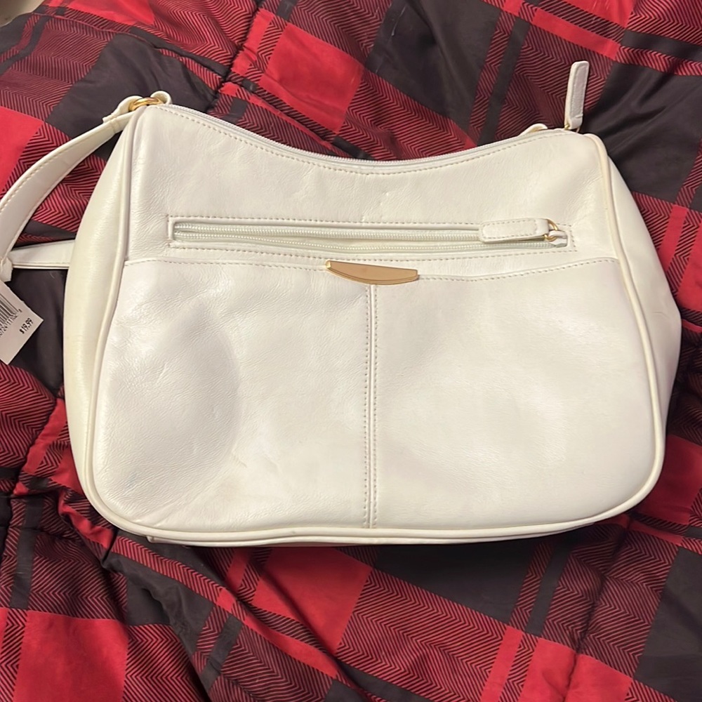 White leather pocketbook